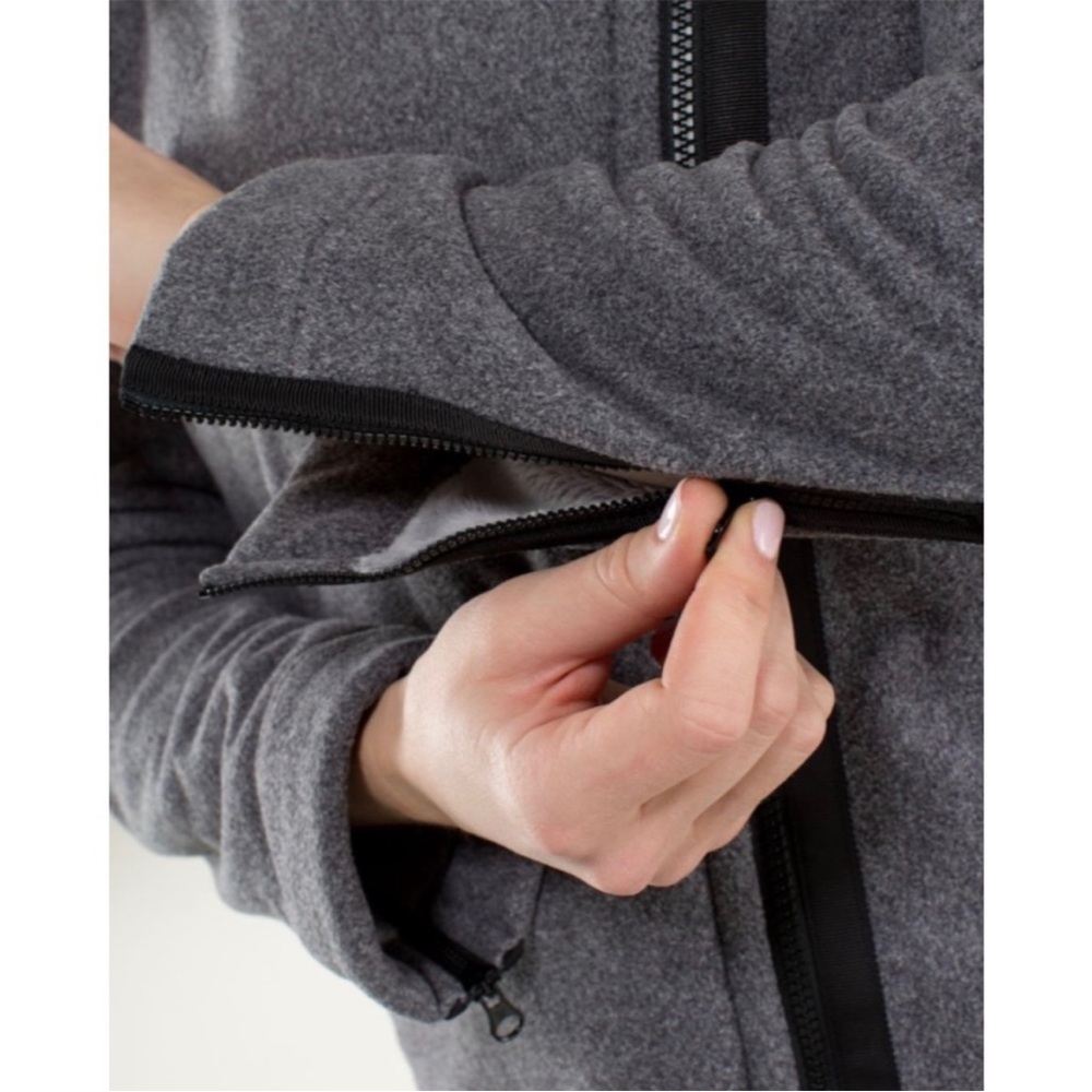 Lululemon | Gray Fleece Asymmetrical Moto Jacket - Picture 5 of 10